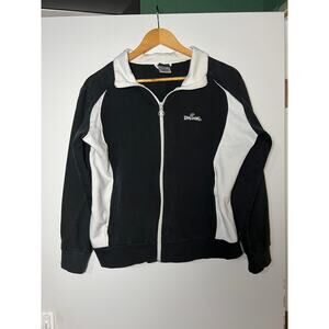 Vtg Spalding Zip Up Juniors Large Black and White